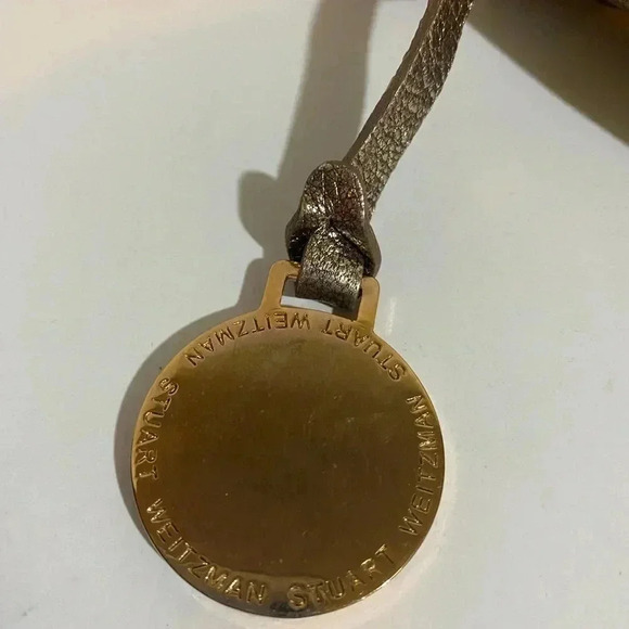 Stuart weitzman gold quilted metallic leather shoulder handbag - Picture 10 of 14